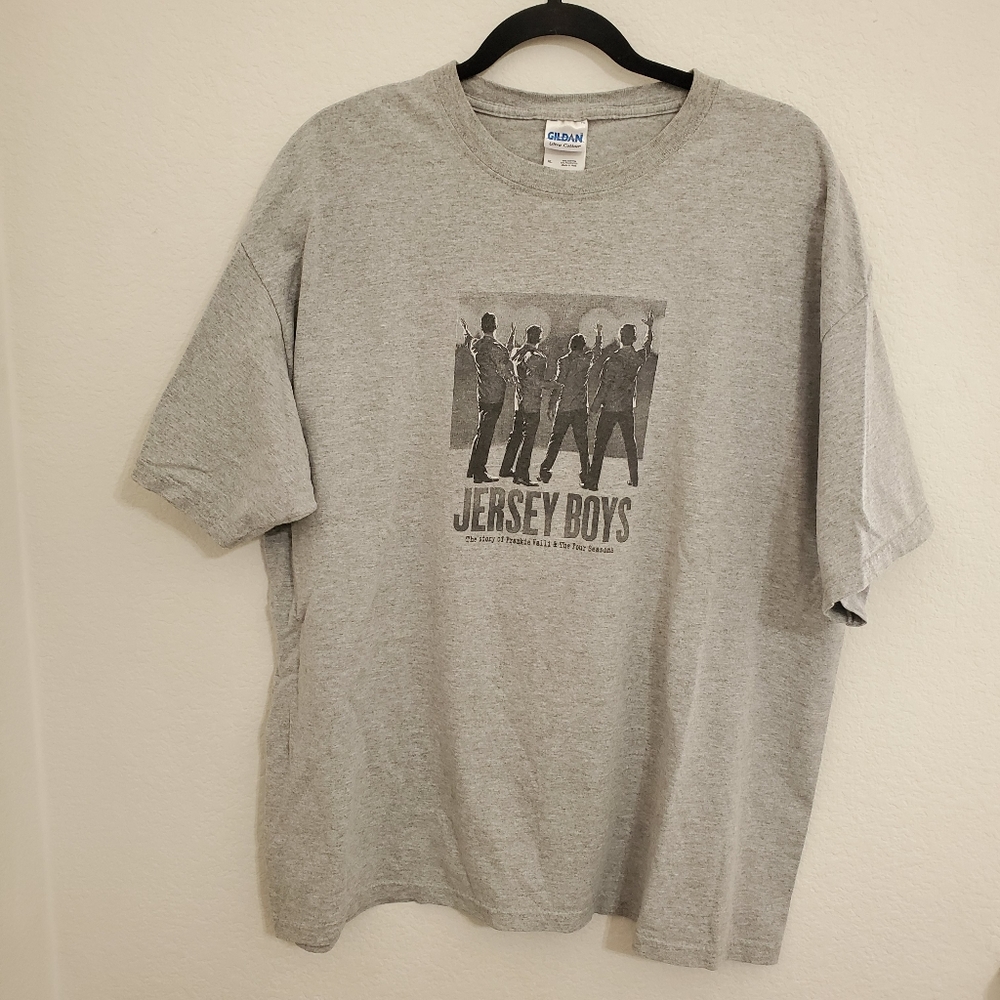 JERSEY BOYS gray short sleeve graphic tee XL Broadway play official merchandise